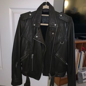 All Saints Gidley leather jacket women size US 8
